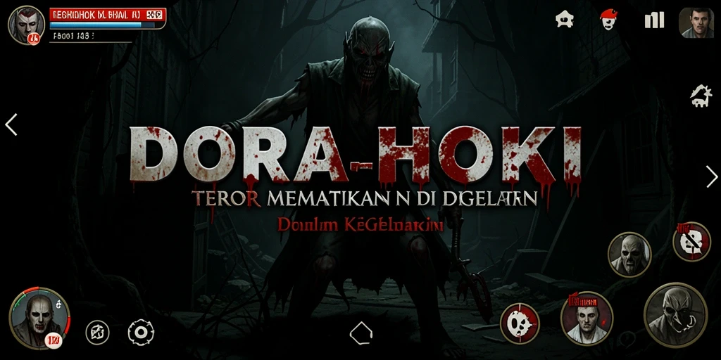 Tampilan gameplay DORAHOKI yang mencekam dan menakutkan.
