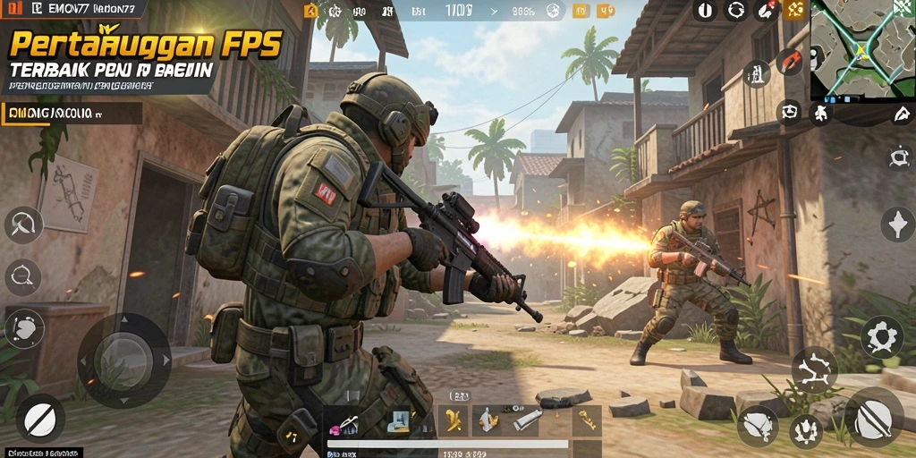 Tampilan gameplay seru dari EMON77 yang menghiasi pertempuran FPS.