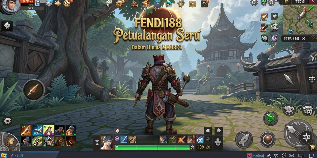 Screenshot utama FENDI188 menampilkan pertarungan epik dalam gameplay MMORPG.
