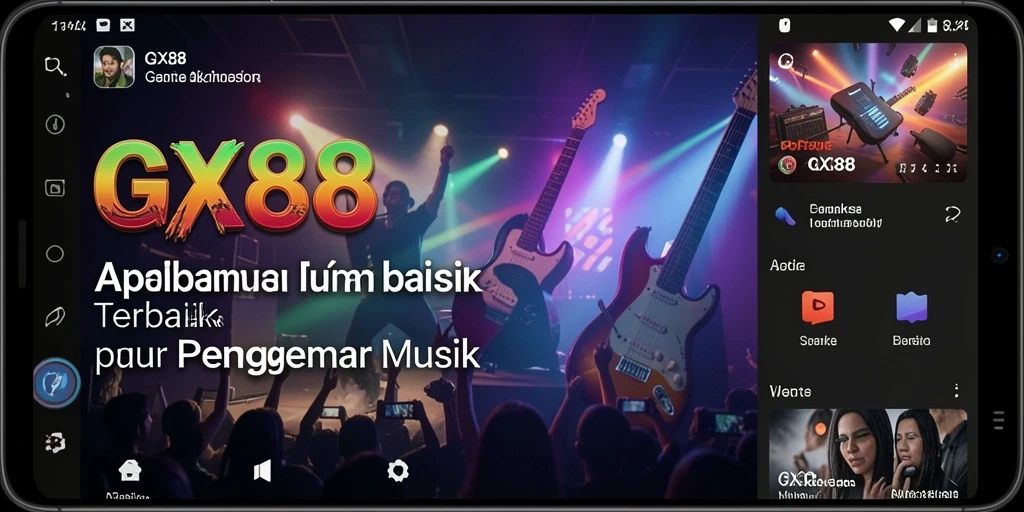 Screenshot gameplay GX88 yang menampilkan keseruan bermain musik.
