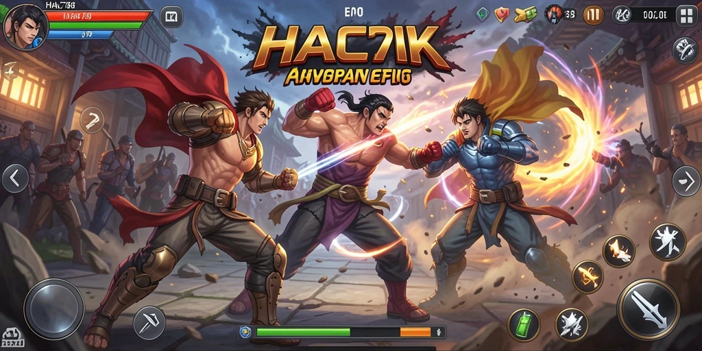 Tampilan gameplay HAO788 dengan pertarungan yang seru dan karakter unik.