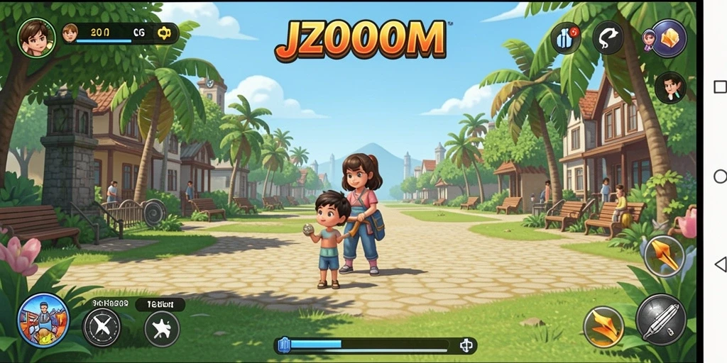 Screenshot J200M menunjukkan gameplay yang mengasyikkan dan penuh warna.