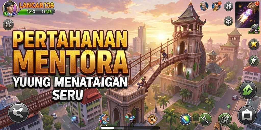 Screenshot gameplay LANCAR138 menampilkan aksi pertahanan menara yang seru.