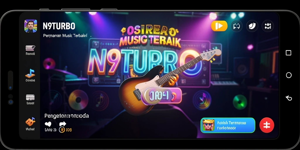 Tampilan gameplay N9TURBO yang menarik dan penuh warna.