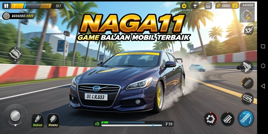 Tangkapan layar gameplay NAGA11 menampilkan aksi balapan yang mendebarkan.