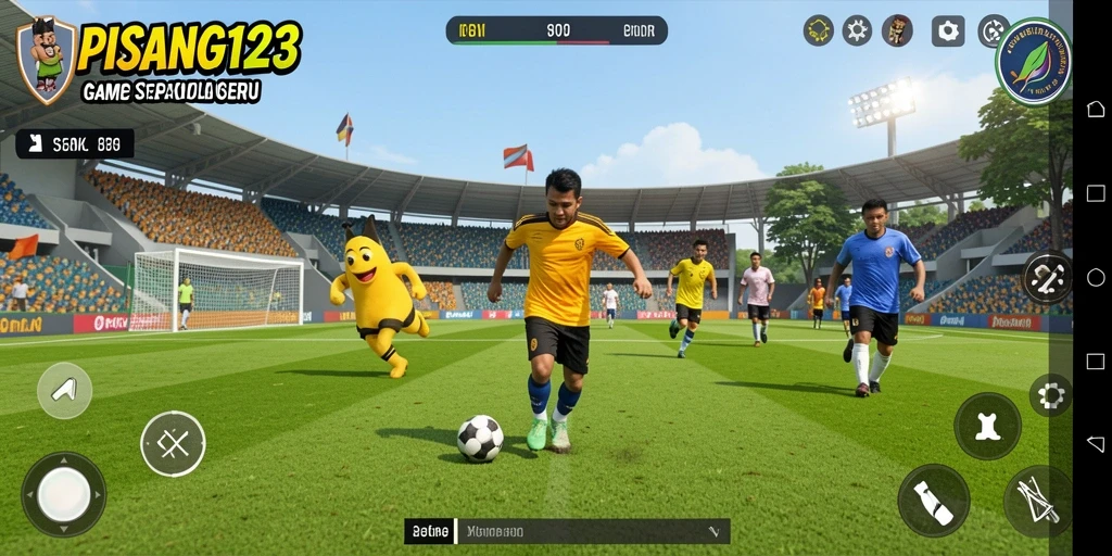 Tampilan menarik dari gameplay sepak bola PISANG123.