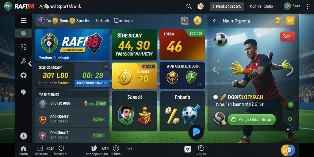 Tampilan menarik dari gameplay di aplikasi Sportsbook RAFI88.
