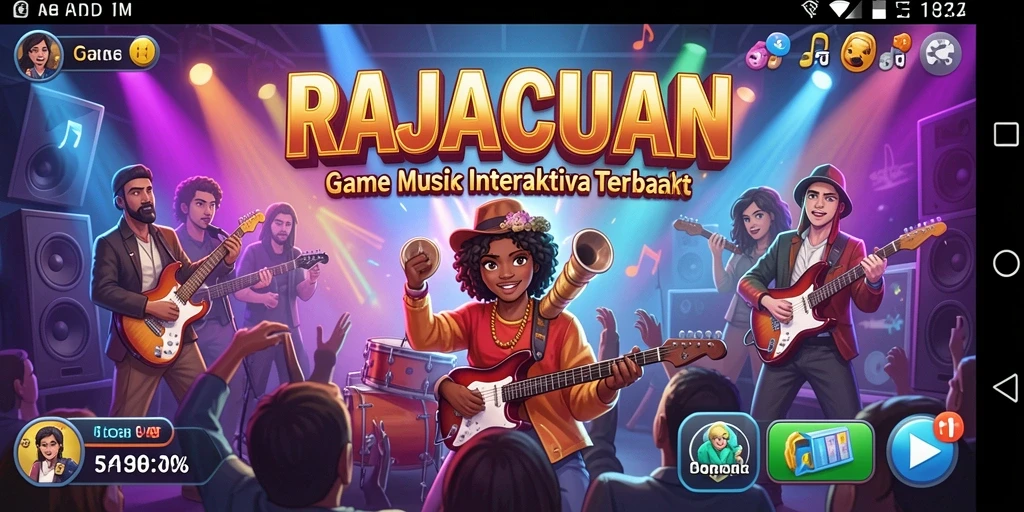 Screenshot gameplay RAJACUAN menampilkan kegembiraan bermain musik.