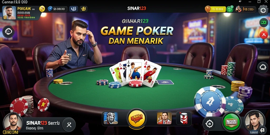 Tampilan menarik dari gameplay poker di SINAR123