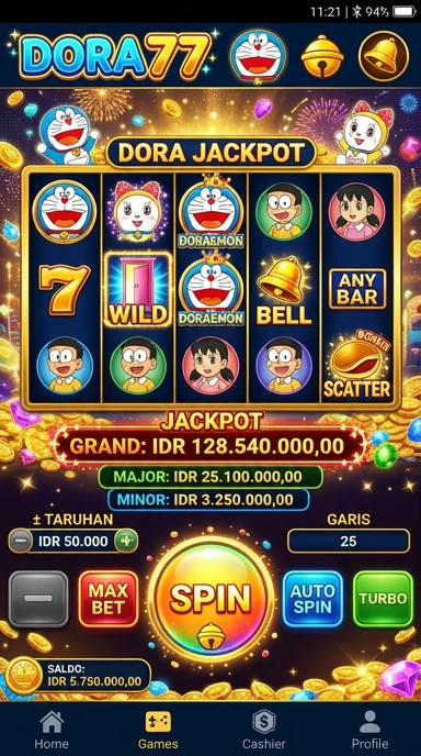 Screenshot aplikasi dora77 dengan katalog aplikasi yang luas.